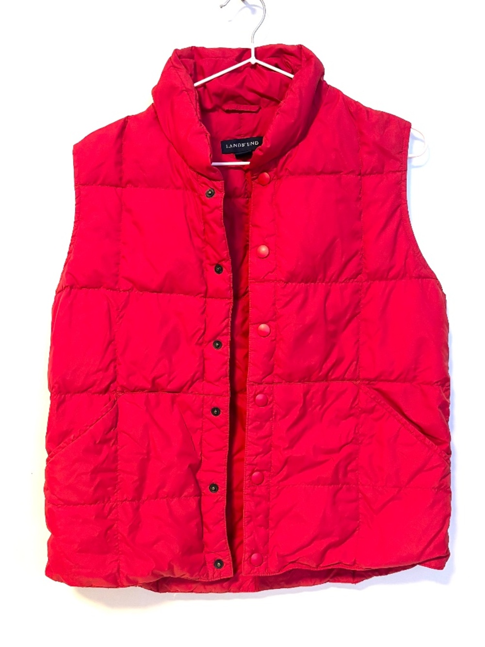 Lands’ End Kids Outdoors Quilted Puff Puffer Vest Red Girls Size Medium 10 - 12